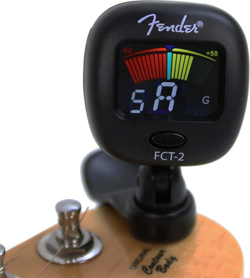 Fender FCT-2 Professional Multi-Instrument Clip-On Tuner for Guitar, Bass, Ukulele, and Violin