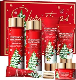 Christmas Gifts 6 Pcs Skin Care Set Pomegranate Moisturize Soothe Hydrate Gifts for Teenage Girls Stocking Stuffers Christmas Gifts for Women-Cleanser,Toner,Lotion,Face Cream,Eye Cream,Sleep Mask