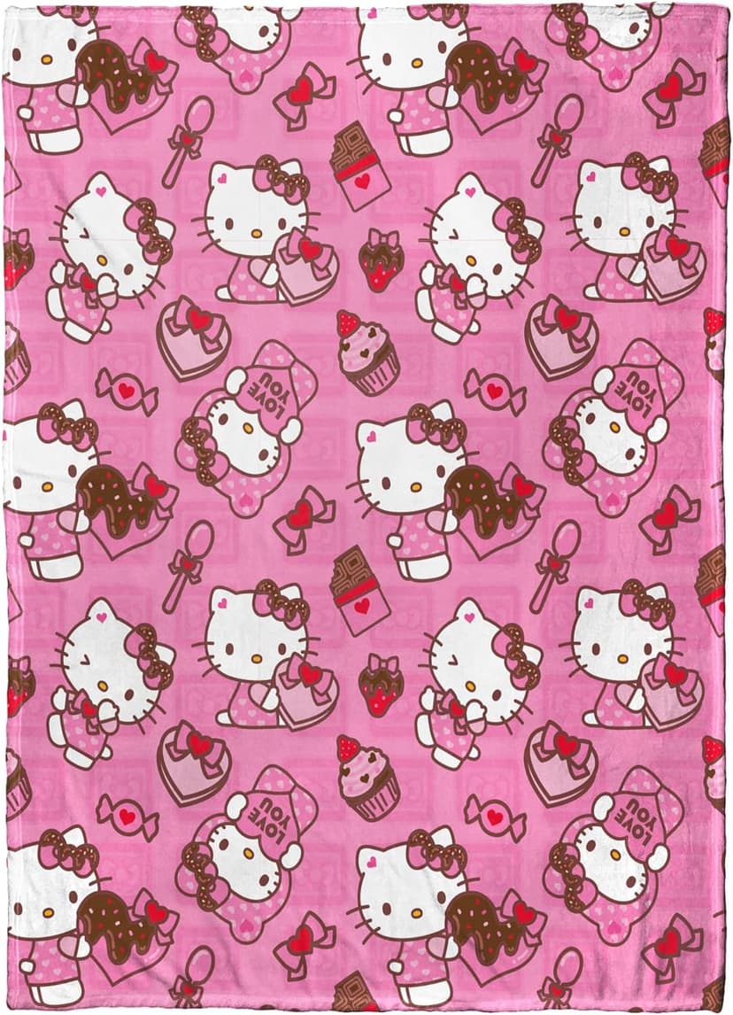 Northwest Hello Kitty Silk Touch Throw Blanket, 50" x 70", Love You Much