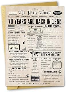 Ziwenhu Funny 70th Birthday Gifts for Women Men,Jumbo 70 Year Old Birthday Greeting Card for Mom Dad Grandma Grandpa,Vintage 70th Birthday Decorations for Her Him