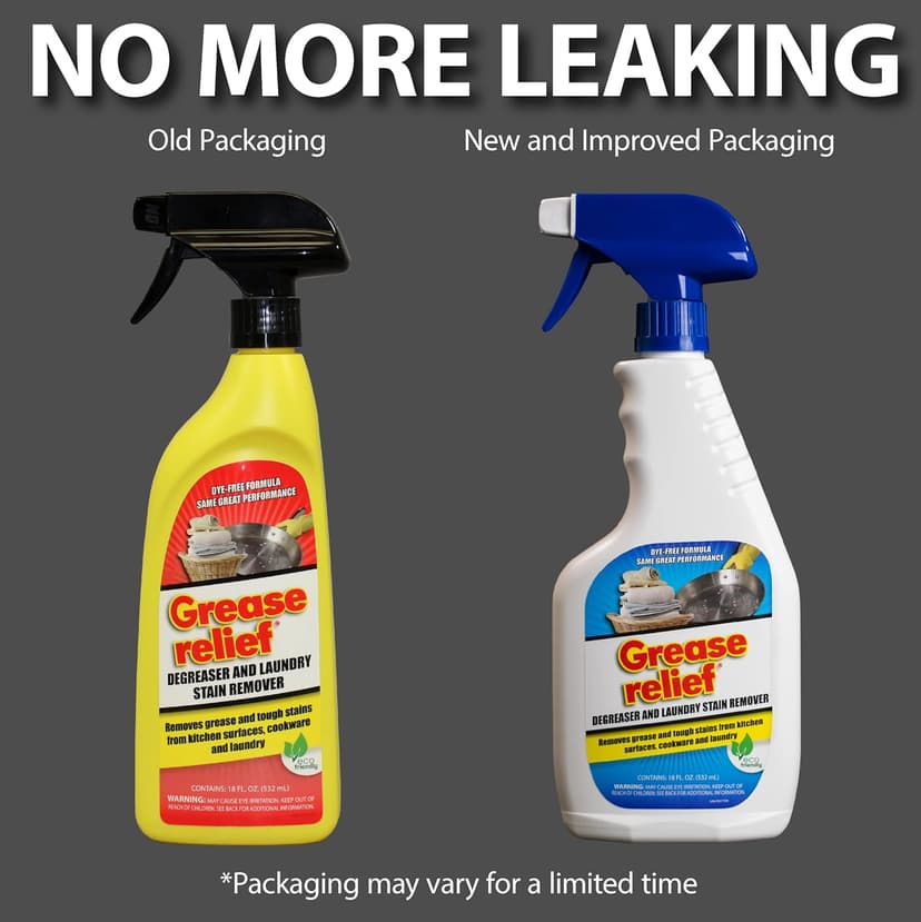 Grease relief Degreaser and Laundry Stain Remover - Heavy Duty Kitchen Cleaner Spray/All Purpose Degreaser for Stove Top, Oven, Grill, Car, Soil & Cloth Stains (2 Pack) (524919)