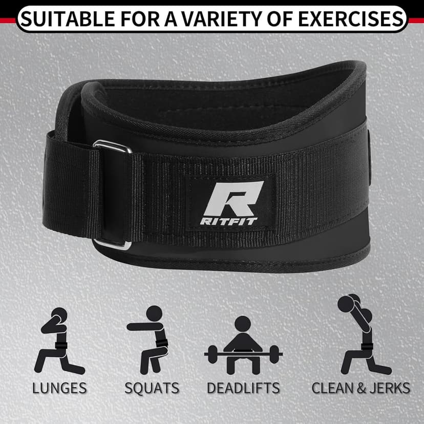 RitFit Weight Lifting Belt - Great for Squats, Lunges, Deadlift, Thrusters - Men and Women - 6 Inch Black/Camouflage