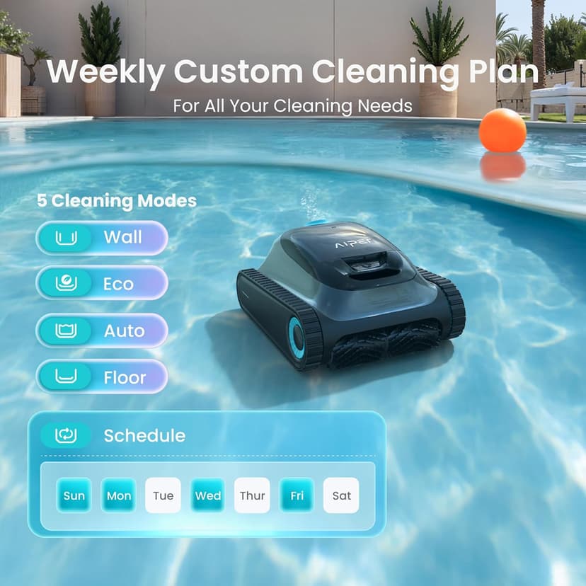 (2025 Upgrade) Aiper Scuba S1 Robotic Pool Cleaner, Wall & Waterline Cleaning, Double Filtration, Extended 180-Min Battery Life, Smart Navigation, App Support, OTA Upgrade