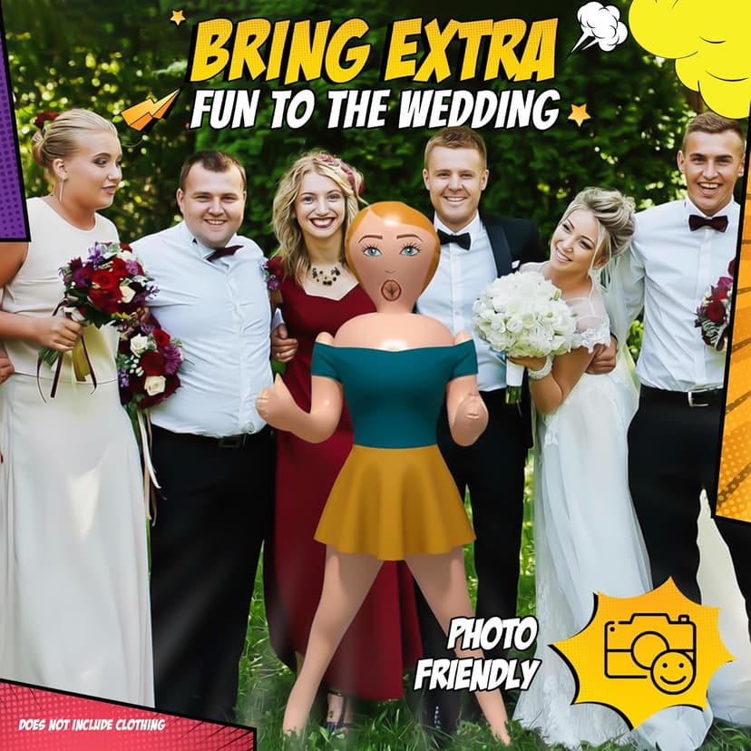 Inflatable Doll with Groom Sash - Bachelor Party Favors - Bachelor Party Decorations - Bachelorette Party Favors - Gag Gifts - 60" Blondi Care