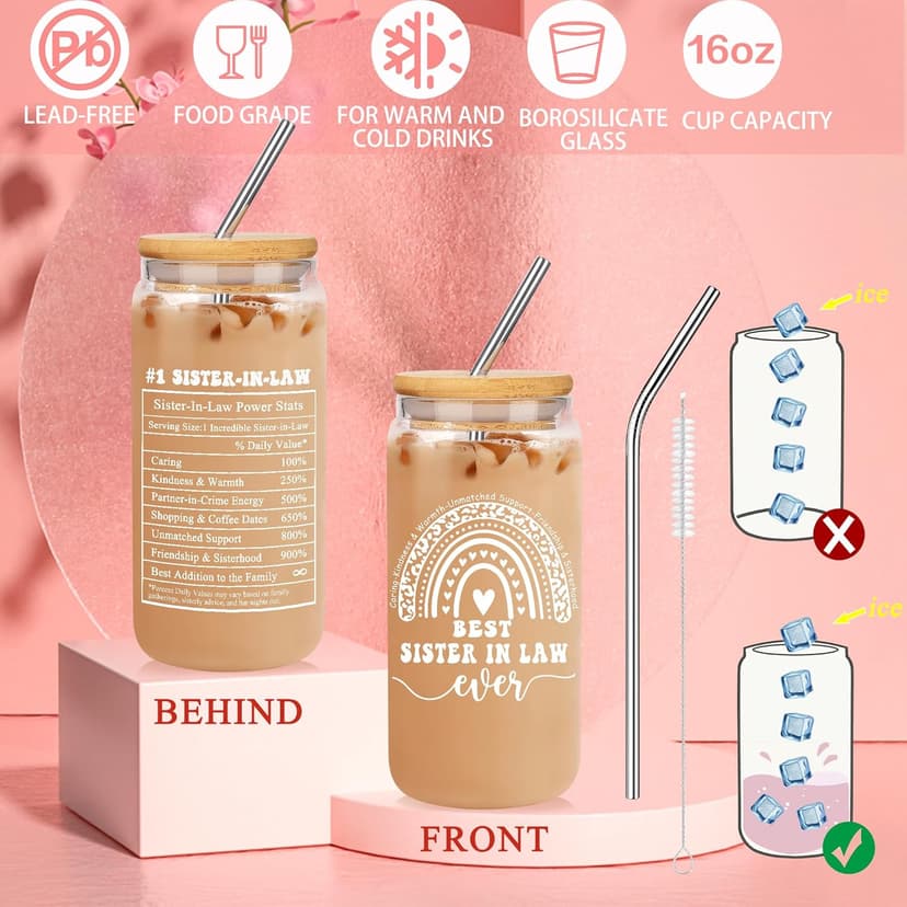 Sister In Law Gifts, Christmas Birthday Mothers Day Unique Gifts for Sister In Law Basket Set of 6