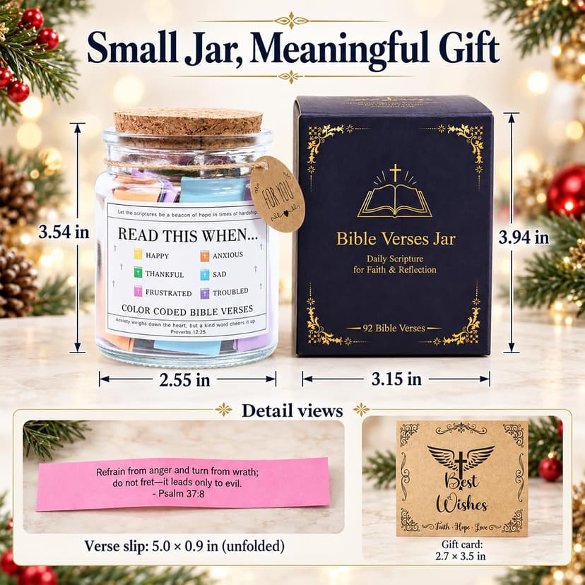 Read This When Bible Verses Jar For Daily Encouragement – Christian Gifts for Women, Birthday Gifts for Women, Christmas Gifts for Women, Birthday Gifts for Mom, Graduation & Teacher Gifts
