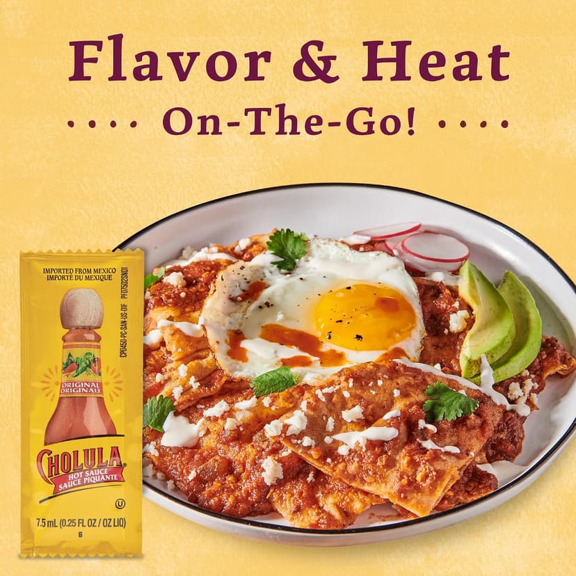 Cholula Original Hot Sauce Packets, 200 count - One 200 Count Individual Hot Sauce Packets with Mexican Peppers and Signature Spice Blend, Perfect Single-Serve Size for Delivery and Takeout B01DQ7F42C
