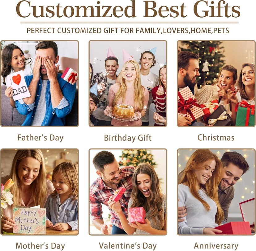 Personalized Photo Frame Gifts for Grandma Grandpa Wife Kids Baby Her Him on Christmas Birthday Mothers Fathers Day Custom Family Picture Frame, Christmas Family Gifts for Women Men Mom Dad B0HGY9689D