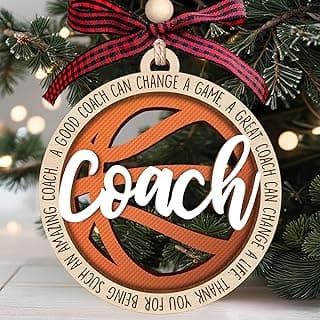 MAPDTWO Basketball Coach Ornament - Basketball Coach Gifts - Christmas Thank You Appreciation Sports Gifts for Coaches - 2 Layered Wood Ornament 2025