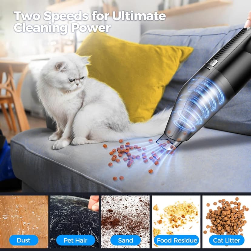 Antaha Handheld Vacuum Cordless -Car Vacuum Portable Cordless Cleaner with 11000Pa Powerful Suction,1.2lbs Lightweight, Type-C Charge, Multiple Accessories, Portable Hand Vacuum for Home, Pet and Car