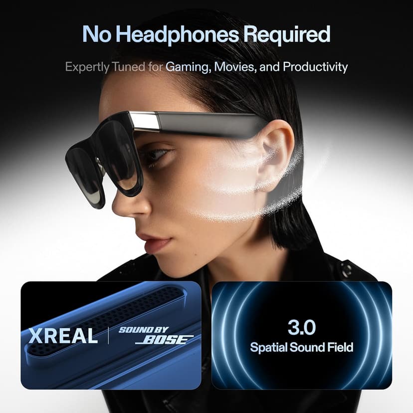 XREAL One Pro AR Glasses with X1 Chip, Native 3 DoF, X-Prism Optics, 3D Mode, 57°FOV 171" 120Hz FHD Display, XR Glasses for iPhone 17/16, Steam Deck, ROG, Mac, PC, Android & iOS M (IPD 57-66mm)