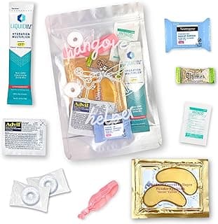 Hangover Kit (1 Pack) Pre Filled Party Favors, Goodie Bags, Gift for Bachelorette, Wedding, 21st Birthday, Girls Trip and All Celebrations