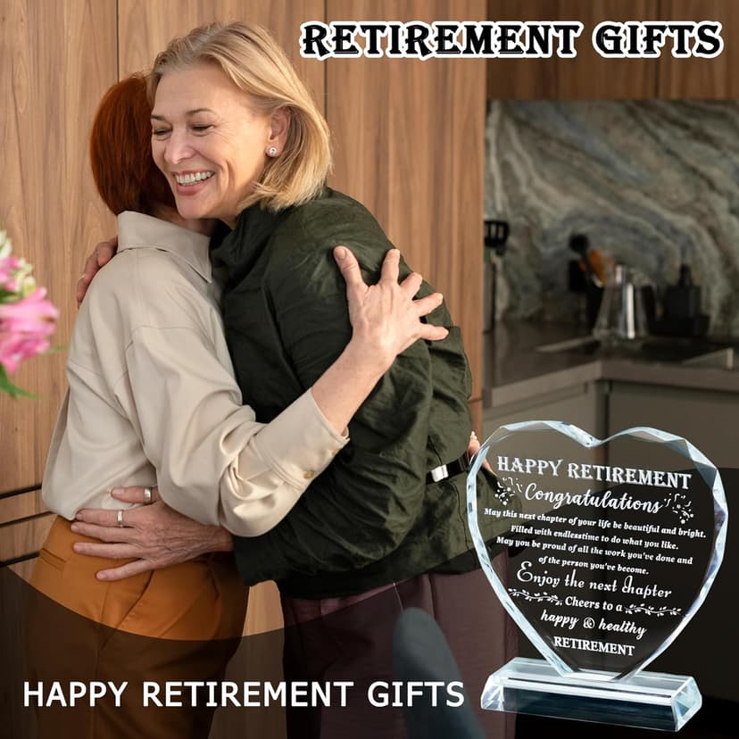 Retirement Gift for Women Men Crystal Best Retirement Gifts Keepsake Meaningful Farewell Gifts for Friends Leaving Gifts Plaque for Women Crystal Happy Retirement Gifts for Doctor Nurses Teacher