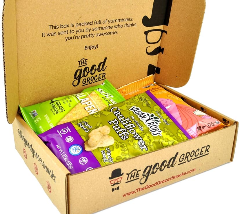 Healthy VEGAN Snacks Care Package: Non-GMO, Vegan Jerky, Protein Bars, Cookies, Fruit & Nuts, Healthy Gift Basket Alternative, Snack Variety Pack, College Student Care Package