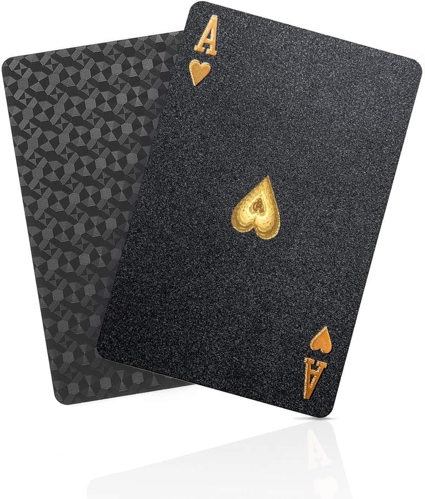 BIERDORF Diamond Waterproof Black Playing Cards, Poker Cards, HD, Deck of Cards (Black)