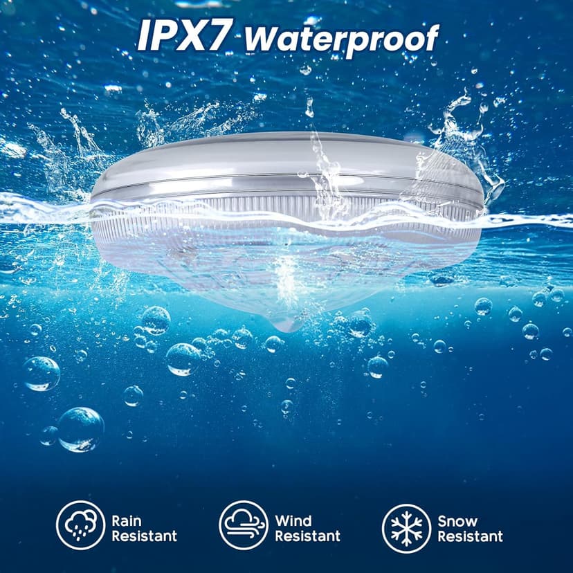 Solar Floating Pool Lights, Solar Powered Pool Light That Float with Remote Control, 12 Lighting, 3 Timing Mode, IPX7 Waterproof lights for Above Ground Swimming Pool, Bathtub, Party, Pond Decor-1PC