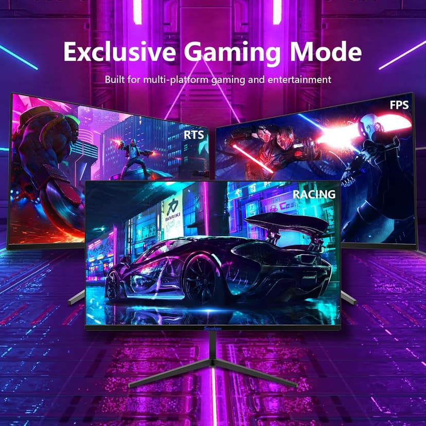 Sealan 24 Inch 180Hz Gaming Monitor, Full HD 1920 x 1080 Computer Display, VA Panel with HDR10, FreeSync, 99% sRGB, HDMI and DisplayPort, VESA Wall Mountable Monitor for PC, Laptop
