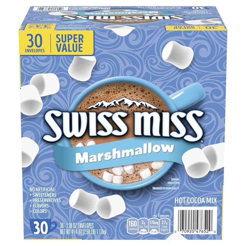 Swiss Miss Chocolate Hot Cocoa Mix With Marshmallows, 1.38 oz., 30-Count Envelopes