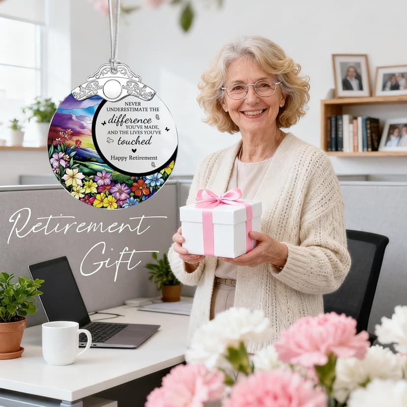 Retirement Gifts - Retirement Gift for Women, Men - Retired Ornament - Retired Gifts for Coworker, Boss, Employee, Teacher, Nurse, Friends, Women, Men - Stained Glass Christmas Ornament - Design A