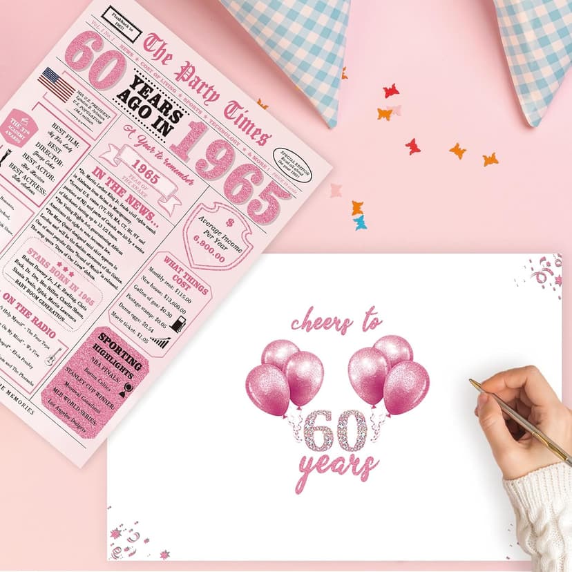 IDU 60th Birthday Card,60th Birthday Gifts & Decorations for Women, 60 Year Old Birthday Gifts Cards for Mom Sister Wife Friends