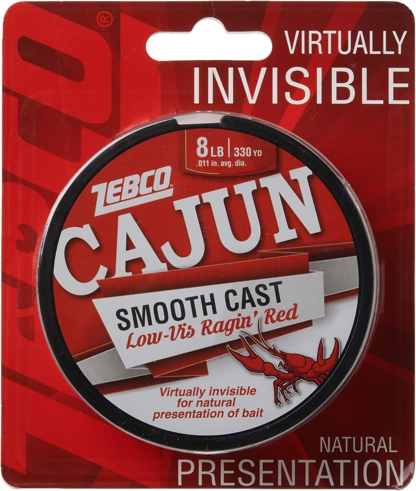 Zebco Cajun Line Smooth Cast Fishing Line, Low Vis Ragin' Red