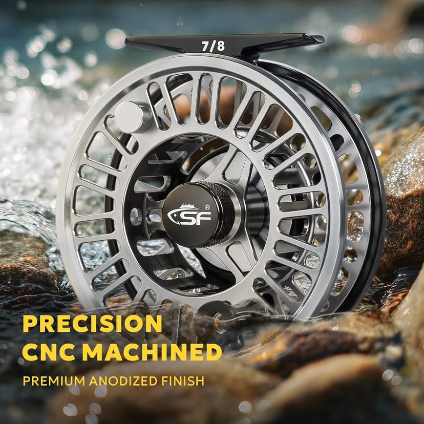 SF SF-003 Pro Fly Fishing Reel for Freshwater,CNC Precision Machining Process,Mid Arbor Design,Smooth Drag System,Lightweight Aluminum Body
