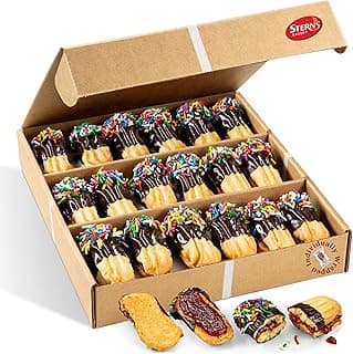 Italian Cookies Gift Basket | Chocolate Covered Cookies | 15 Cookies Individually Wrapped | Fresh Bakery Cookies | Birthday Food Gifts | Gourmet Cookies Gift | Kosher & Nut Free | Stern’s Bakery