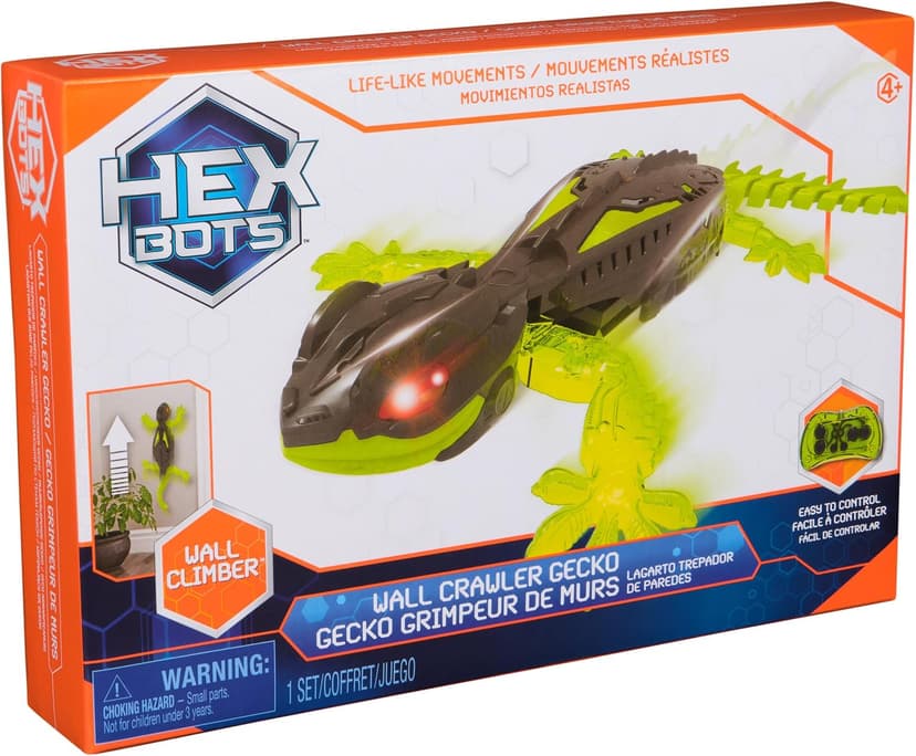 Lizard RC Toy, Wall Climbing Technology, Realistic Limbs, Easy to Use Remote, Prank Toys & Gifts for Kids Ages 4+ HEX BOTS Wall Crawler Gecko Rechargeable Remote Control Toy B0CSFPL6JN