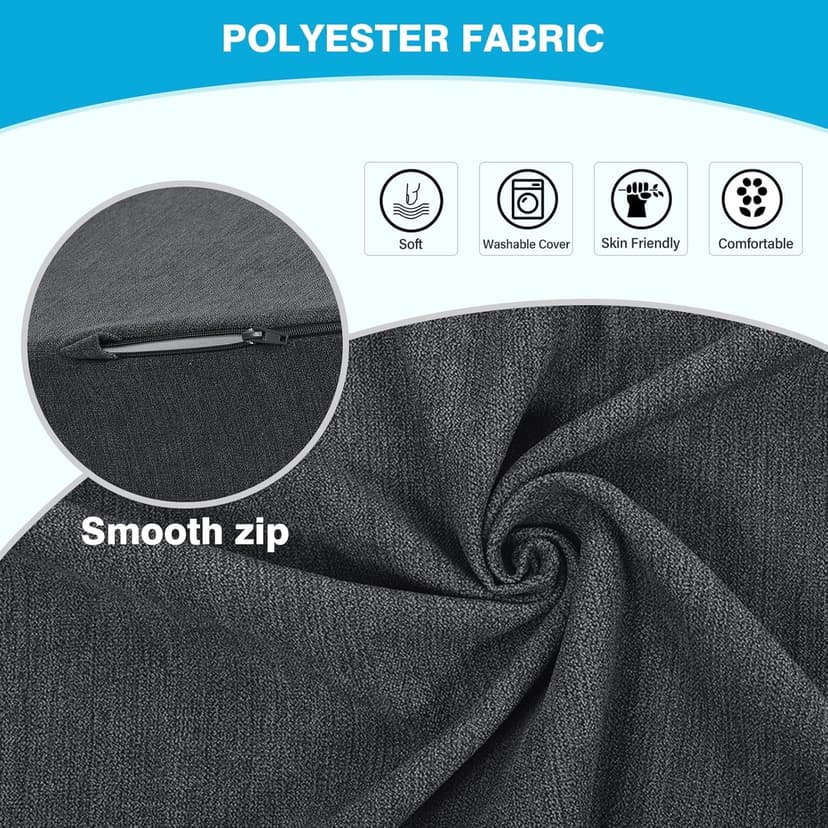 Back Support Pillow for Recliner Dual Layer Lumbar Support Pillow with Gel Memory Foam Ergonomic Orthopedic Lumbar Cushions for Elderly Lower Back Pain Relief Washable Cover Dark Grey