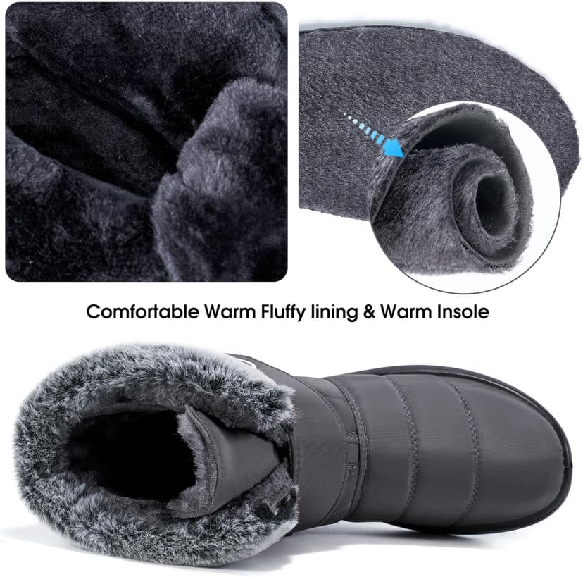 Reimferce Womens Snow Boots for Winter: Comfortable & Warm for All Day Wear - Waterproof Non Slip Booties for Commute Outdoor Walking