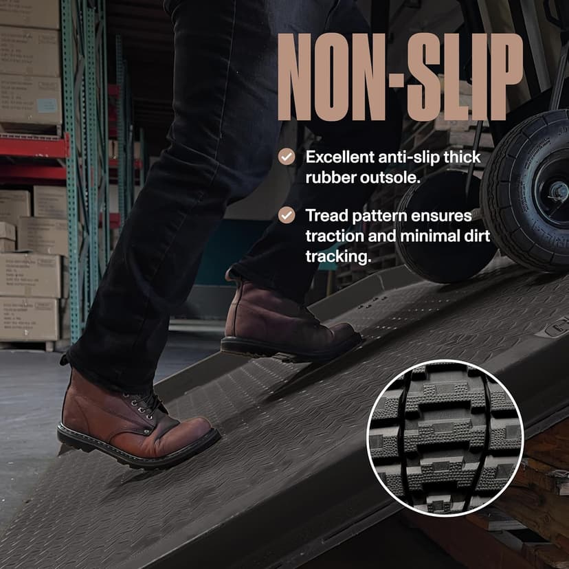 Work Boots for Men Soft Toe – 6inch Leather Boots for Construction Rubber Sole Working botas de trabajo para hombre, “Tank” Workboots