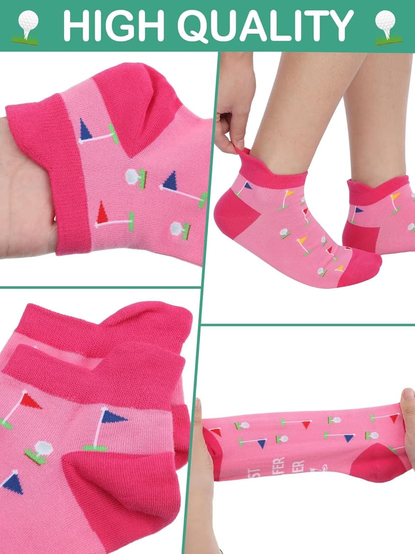 10 Pairs Novelty Golf Socks for Women Christmas Athletic Ankle Low Cut Golf No Show Socks for Female Golfers Birthday Holiday Gifts
