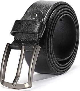KEECOW Men's 100% Italian Cow Leather Belt Men With Anti-Scratch Buckle,Packed in a Box