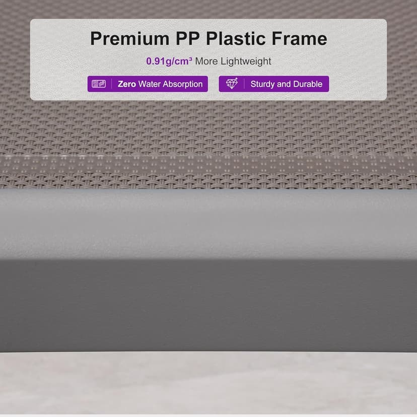 PURPLE LEAF Patio Chaise Lounge Chair Set of 3 Outside Aluminum Plastic Stackable Tanning Chairs with Armrests and Side Table for Pool Sunbathing Beach Deck Outdoor Lounger, Taupe