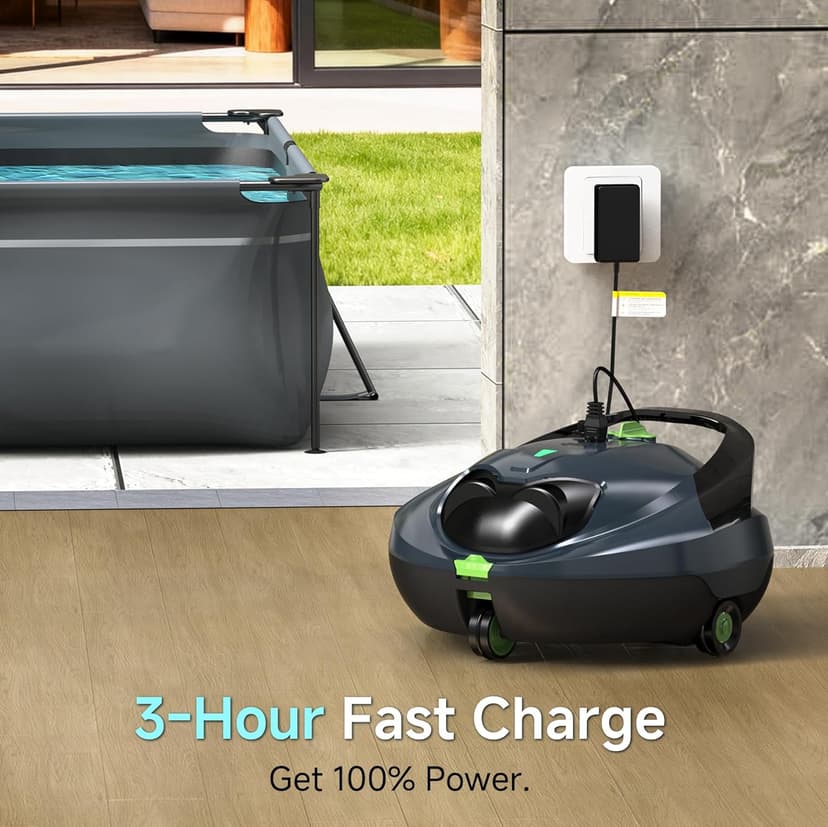 PF1 Cordless Robotic Pool Vacuum Cleaner for Above & In-Ground Pools with Retrieval Buoy, Max Cleaning Coverage 1345 Sq.ft, 150Mins Runtime, Self-Parking, Fast Charging, Deep Gray