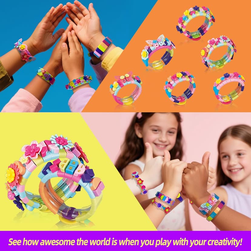 Coiinala Friendship Bracelet Making Kit for Ages 7+ Girl, 488-Piece DIY Charm Rubberband Bracelets Maker with Charm & Stickers, Craft Supplies Arts Maker Jewelry Making kit for Girls B0FCRF8D9B