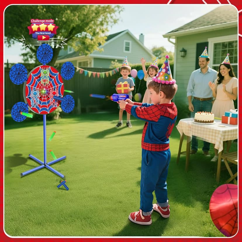 Shooting Games Toys for Nerf Gun Party, Shooting Targets with 2 Toy Guns 40 Foam Darts Kids Outdoor Indoor Toys for Birthday Easter Xmas Gifts for 4 5 6 7 8 9 10+ Year Old Boys Kids