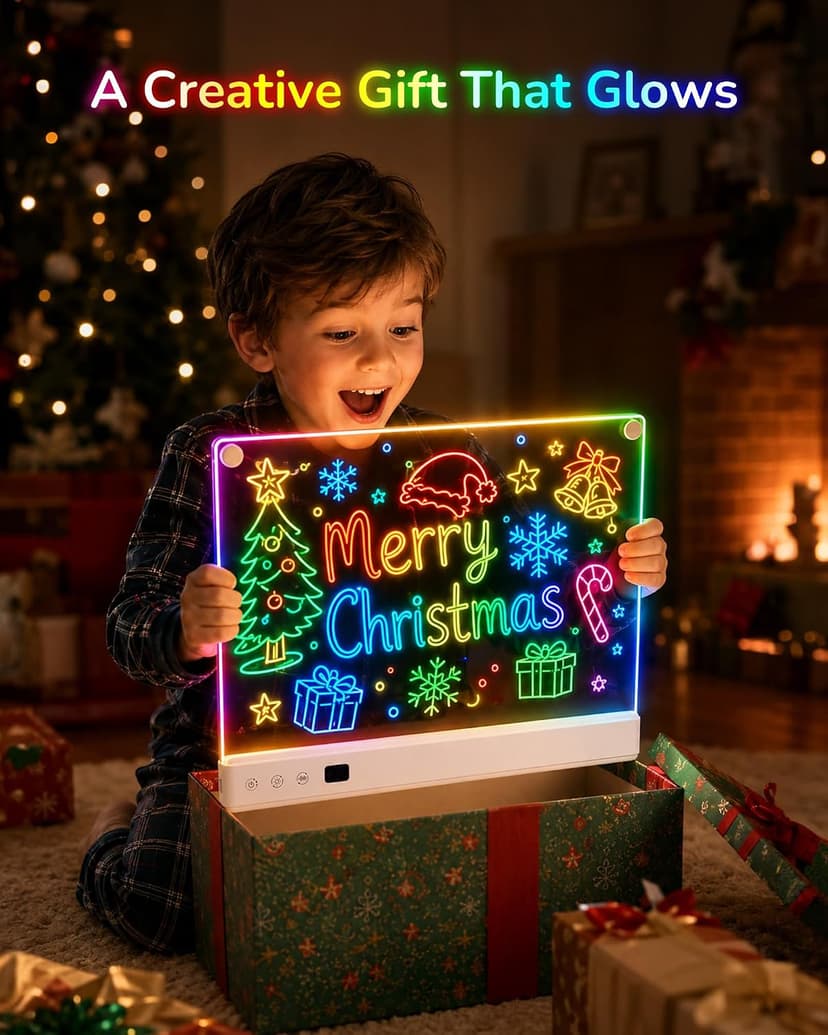 Aullsaty 16.5-Inch LED Drawing Board for Kids, Rechargeable Light Up Dry Erase Board with 16 Light Effects, 7 Markers and Tracing Kit, Birthday or Christmas Gift for Boys and Girls Ages 3-12 B0H7HFPLFM
