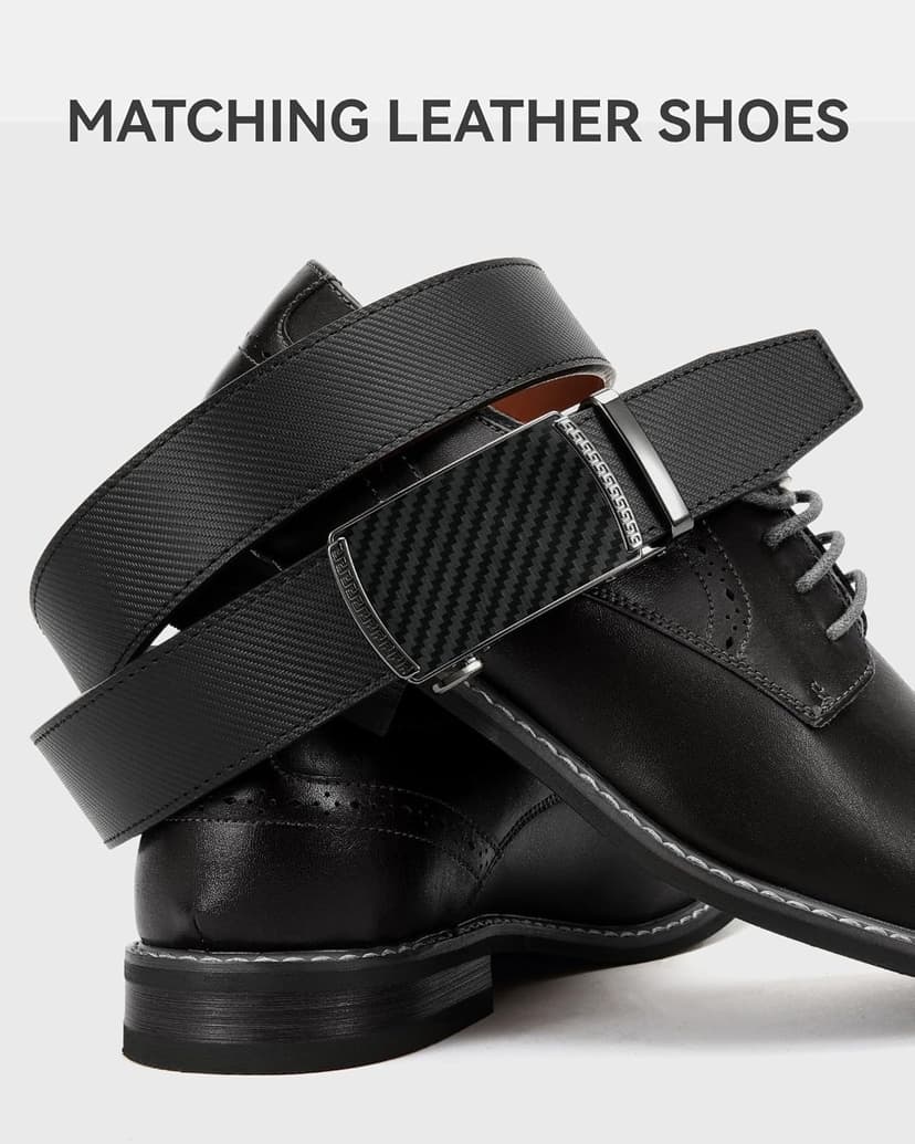 CHAOREN Mens Belt Leather Ratchet Belt - Customizable Fit, Effortless Style (35mm)