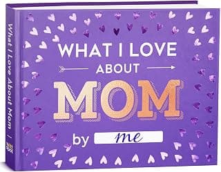 What I Love about Mom Book - Fill-in-the-Blank Book - Moms Christmas Gift from Daughter, Son, Kids - Birthday Gifts for Mom, Mothers, Women - Stocking Stuffer for Moms for Christmas, Mothers Day, Birthday & More