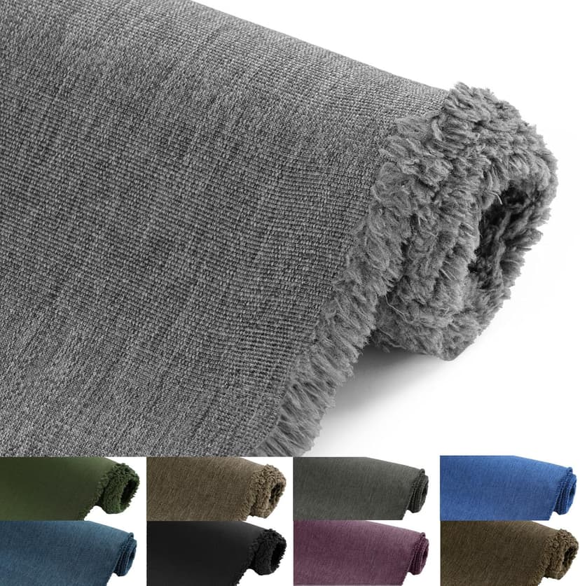 Waterproof Canvas Fabric by The Yard, 58inch 600D Upholstery Fabric Polyester Material Outdoor Water Resistant Material for Sewing Chair Patio Cushion Bag Sofa Seat Repair, 1 Yard Flaxen Grey