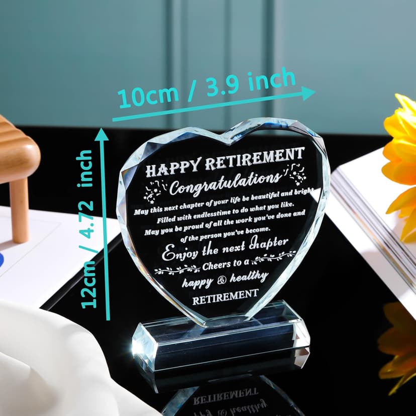 Retirement Gift for Women Men Crystal Best Retirement Gifts Keepsake Meaningful Farewell Gifts for Friends Leaving Gifts Plaque for Women Crystal Happy Retirement Gifts for Doctor Nurses Teacher