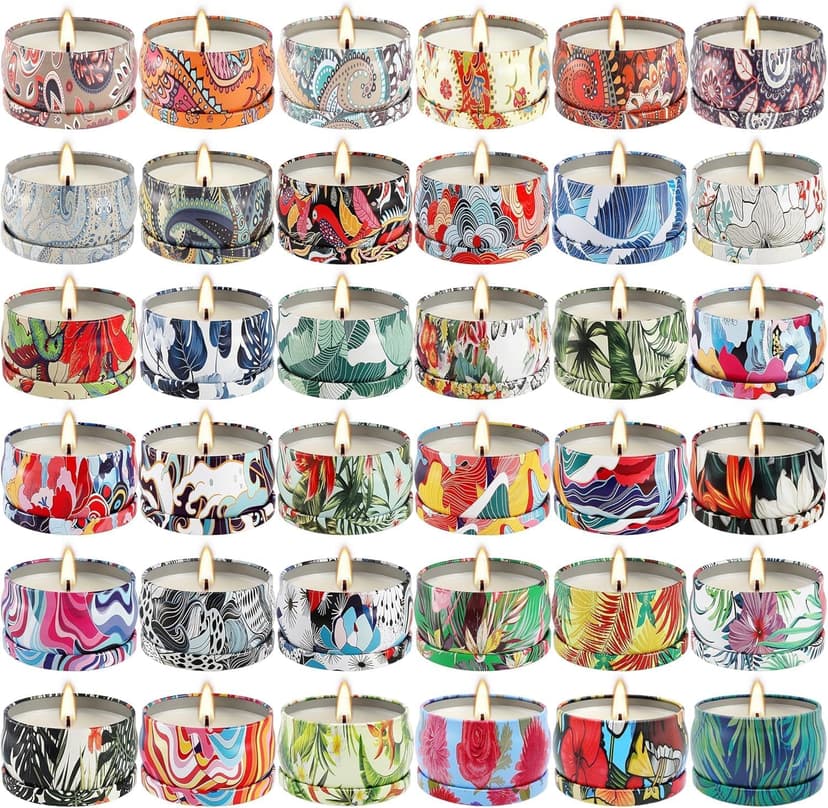 Set 36Pack Scented Candles Gifts Soy Wax Travel Tin Jar Candles for Home 2.5 OZ jar Candles for Mom, Birthday, Thanksgiving, Mother's Day,Aromatherapy,Valentine's Day Gifts B0FLVT8QX1