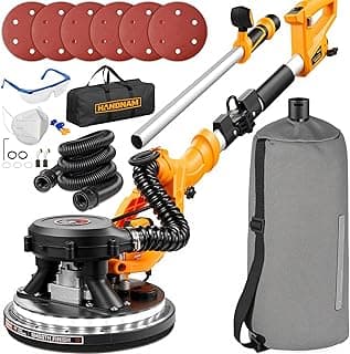 Electric Drywall Sander, 950W Drywall Power Sander with Vacuum Dust Collector, Variable Speed 800-2100RPM, LED Light, Dustless Wall Sander for Drywall, Popcorn Ceiling, Corner etc