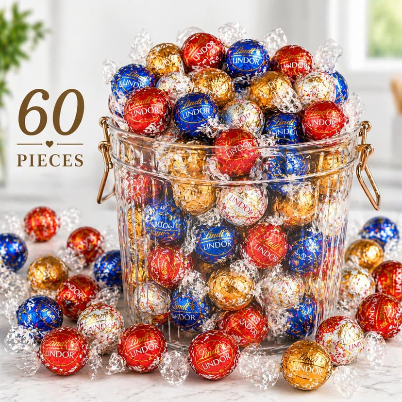 Assorted Chocolate Truffles, 60 Count, 5-8 Flavors (Flavors May Vary) – Milk & Dark Chocolate Candy, Gourmet Fine Chocolate, Gift Box, Basket Filler, Gift Arrangement Essential B0GXC8CBFM