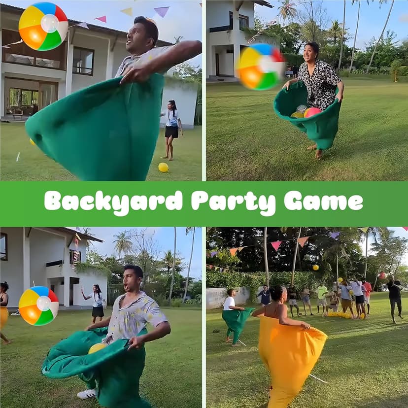 Granny Pants Outdoor Game, 4Pcs Granny Pants Yard Game for Adults and Kids, Giant Outdoor Tossing Games with 4 Oversized Pants & 12 Bouncy Balls, Easter Party Family Reunion Field Game Set