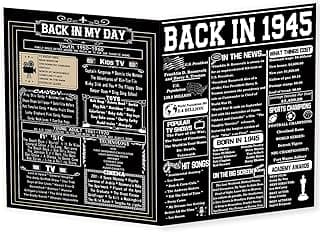 Asmallgf Happy 80th Birthday Gifts for Grandpa Grandma, Giant Big Eighty Years Old Bday Card for Women Men, Vintage 80 Husband Wife Bday Decorations