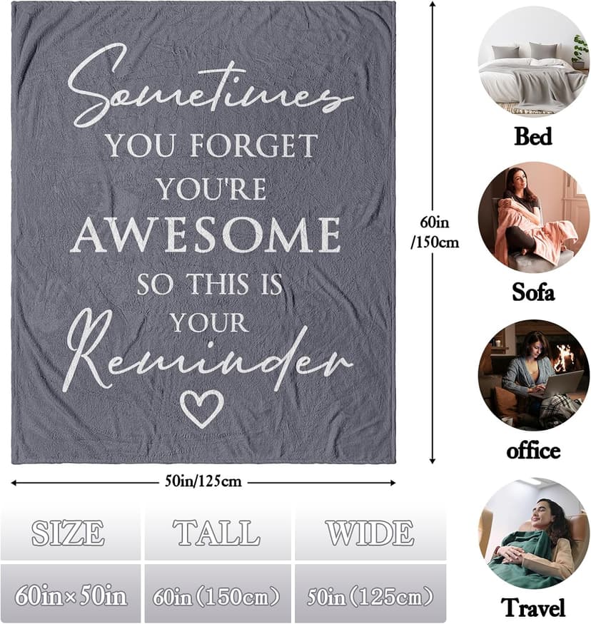 Gifts for Women Blanket 50" X 60", Birthday/Inspirational/Thank You Gifts for Women, Sometimes You Forget You are Awesome Gifts for Friends/Mom/Sister/Her, Anniversary/Appreciation Blanket B0FNRMGYH2