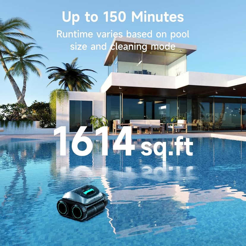 (2025 Upgrade) WYBOT C1 Pool Robot Vacuum for Inground Pools, 4-in-1 Cordless Robotic Pool Cleaner Lasts 150min, Triple-Motor up to 1,614 Sq.ft, Smart APP Support, Auto Wall & Waterline Cleaning