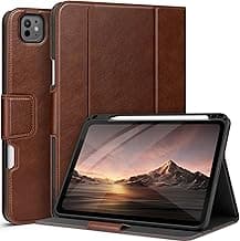 auaua Case for iPad Pro 11 Inch (M5/M4) 2025/2024, with Pencil Holder and Pocket, Multiple Angles Viewing, Magnetic Closure, Auto Sleep/Wake (Brown)